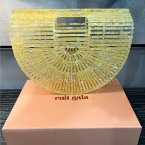 Cult Gaia Lemon Acrylic Clutch